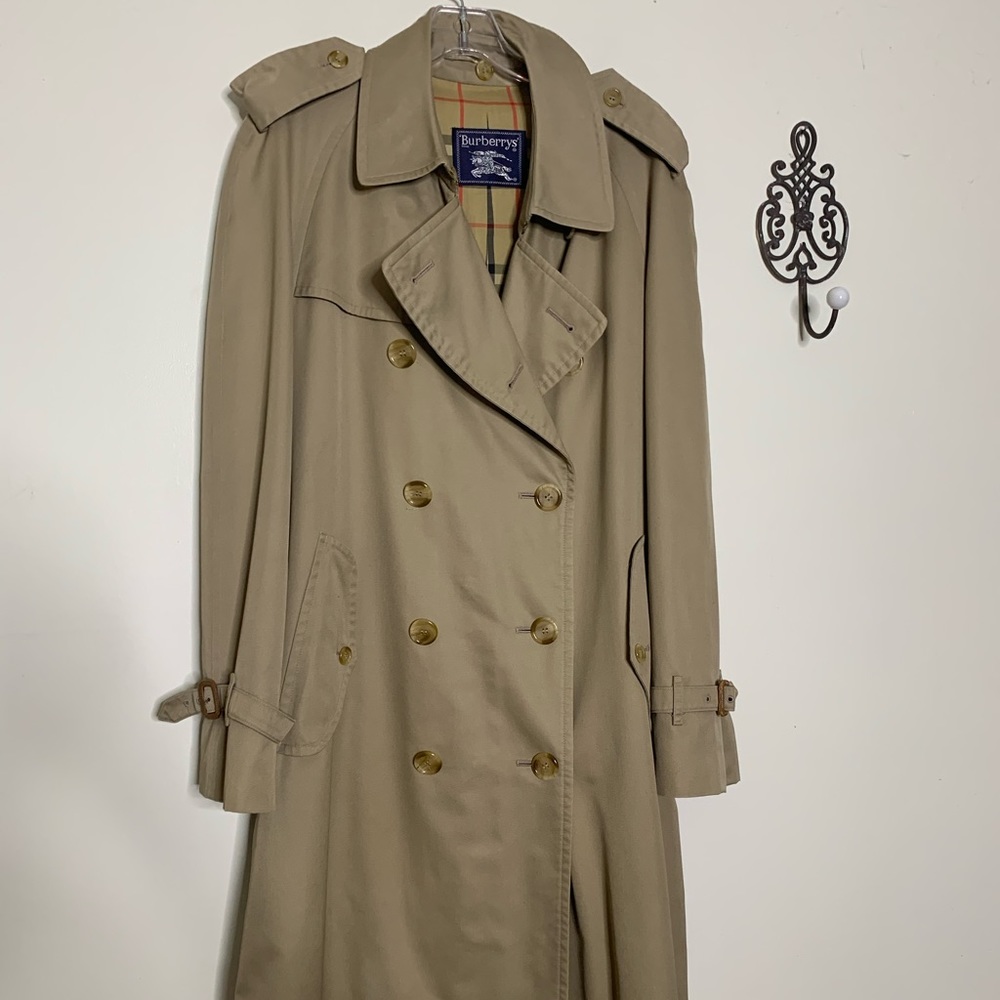 BURBERRY Long Kensington Trench w/ Removable Warm Lining Vintage Sz 44L - Picture 9 of 15